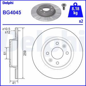 Disc frana DACIA SANDERO II 1.0 SCe 75 (B8JC, B8JD) benzina 73 cai DELPHI BG4045