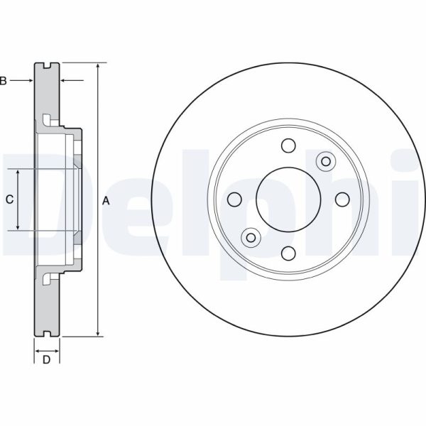 Disc frana DACIA LOGAN MCV II TCe 90 LPG Benzina/Autogaz (GPL) 90 cai DELPHI BG4459C