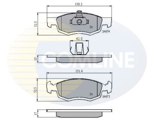 Placute frana DACIA LOGAN (LS_) 1.6 (LSOB, LSOD, LSOF, LSOH) benzina 87 cai COMLINE CBP01791