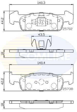 Placute frana DACIA LOGAN MCV II 1.0 SCe 75 benzina 73 cai COMLINE CBP02223