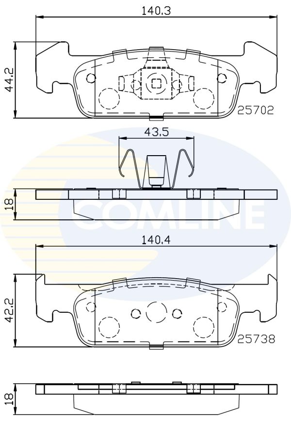Placute frana DACIA LOGAN MCV II 1.0 SCe 75 benzina 73 cai COMLINE CBP02223