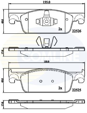 Placute frana DACIA LOGAN II TCe 90 (L8MA, L8M1, L8AC) benzina 90 cai COMLINE CBP02316