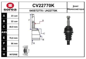 Cap planetara DACIA SANDERO II TCe 90 (B8M1, B8MA, B8AC) benzina 90 cai EAI CV22770K