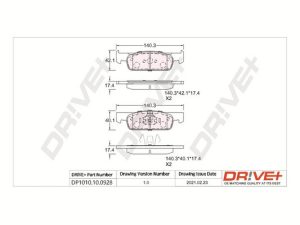 Placute frana DACIA LOGAN MCV II TCe 90 (K8M1, K8MA, K8AC) benzina 90 cai DRIVE DP1010.10.0928