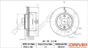 Disc frana DACIA LOGAN II TCe 90 (L8MA, L8M1, L8AC) benzina 90 cai DRIVE DP1010.11.1606