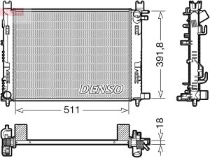 Radiator racire motor DACIA SANDERO II 1.5 dCi 75 / Blue dCi 75 (B8JW, B8M4, B8AH, B8M7, B8M6) diesel 75 cai DENSO DRM37002