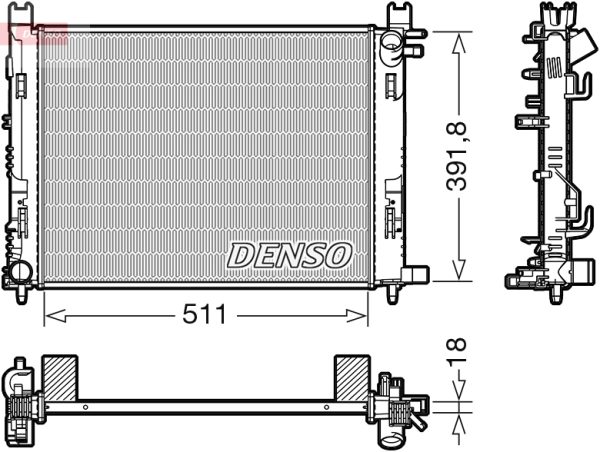 Radiator racire motor DACIA SANDERO II 1.5 dCi 75 / Blue dCi 75 (B8JW, B8M4, B8AH, B8M7, B8M6) diesel 75 cai DENSO DRM37002