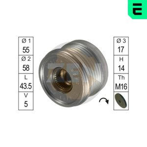 Fulie alternator DACIA LOGAN (LS_) 1.5 dCi (LS0J, LS0Y) diesel 65 cai ERA ZN5468