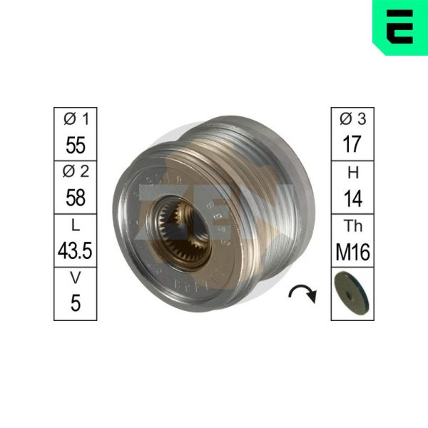 Fulie alternator DACIA LOGAN (LS_) 1.5 dCi (LS0J, LS0Y) diesel 65 cai ERA ZN5468