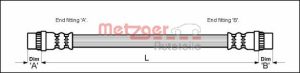 Furtun frana DACIA SANDERO II TCe 90 (B8M1, B8MA, B8AC) benzina 90 cai METZGER 4114637