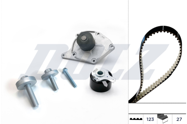 Set pompa apa + curea dintata DACIA LOGAN MCV (KS_) 1.5 dCi (KS0W) diesel 86 cai DOLZ KD004