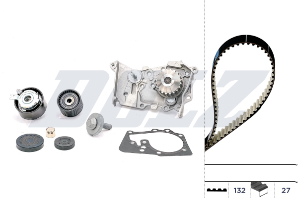 Set pompa apa + curea dintata DACIA LOGAN MCV (KS_) 1.6 16V (KS0L, KS0M, KS0P, KS1S) benzina 105 cai DOLZ KD046