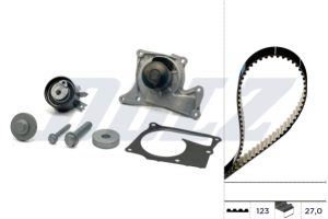Set pompa apa + curea dintata DACIA DUSTER (HS_) 1.5 dCi 4x4 (HSMC, HSMD) diesel 110 cai DOLZ KD103