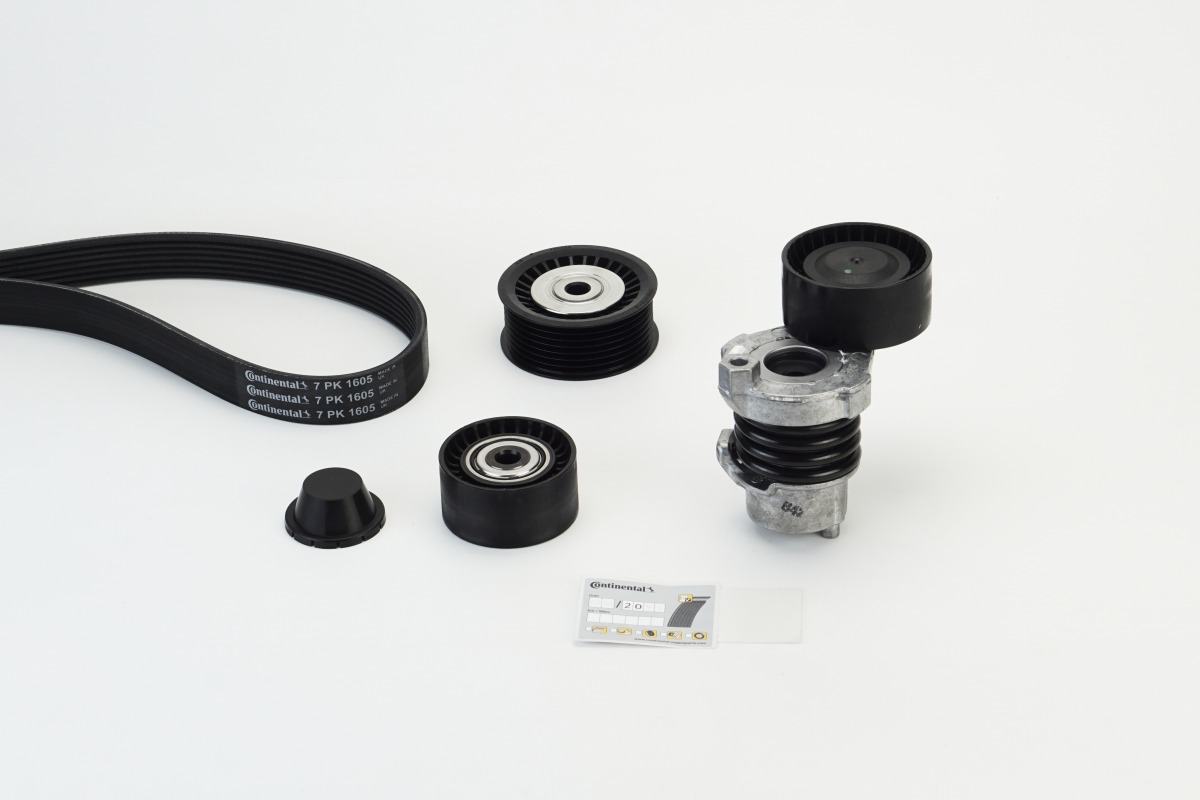 Set curea transmisie cu caneluri DACIA LOGAN II TCe 90 (L8MA, L8M1, L8AC) benzina 90 cai CONTITECH 7PK1605K1