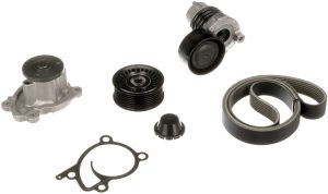 Pompa apa + Set curea transmisie cu caneluri DACIA SANDERO II TCe 90 (B8M1, B8MA, B8AC) benzina 90 cai GATES KP17PK1570