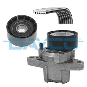 Set curea transmisie cu caneluri DACIA LOGAN (LS_) 1.6 16V (LS09, LS0L, LS0M, LS0P, LS0V, LS18, LS1S, LS1V,... benzina 105 cai DAYCO KPV197