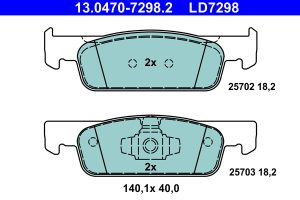 Placute frana DACIA SANDERO II 1.5 dCi 75 / Blue dCi 75 (B8JW, B8M4, B8AH, B8M7, B8M6) diesel 75 cai ATE 13.0470-7298.2