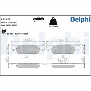 Placute frana DACIA LOGAN MCV II TCe 90 (K8M1, K8MA, K8AC) benzina 90 cai DELPHI LP2479