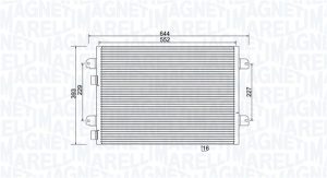 Condensator climatizare DACIA LOGAN MCV (KS_) 1.6 16V (KS0L, KS0M, KS0P, KS1S) benzina 105 cai MAGNETI MARELLI 350203931000