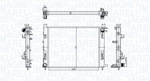 Radiator racire motor DACIA LOGAN MCV II 1.5 dCi diesel 90 cai MAGNETI MARELLI 350213182100