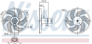 Ventilator radiator DACIA DUSTER (HS_) 1.6 16V LPG Benzina/Autogaz (GPL) 105 cai NISSENS 850084