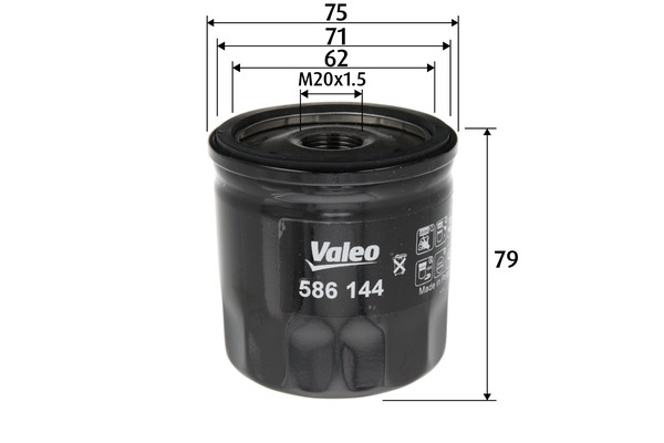 Filtru ulei DACIA SANDERO II 1.5 dCi 75 / Blue dCi 75 (B8JW, B8M4, B8AH, B8M7, B8M6) diesel 75 cai VALEO 586144