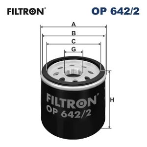 Filtru ulei DACIA LOGAN (LS_) 1.2 16V (LS1N, LS02, BS02) benzina 75 cai FILTRON OP 642/2