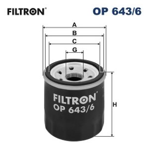 Filtru ulei DACIA LODGY (JS_) 1.6 LPG (JSAV) Benzina/Autogaz (GPL) 102 cai FILTRON OP 643/6
