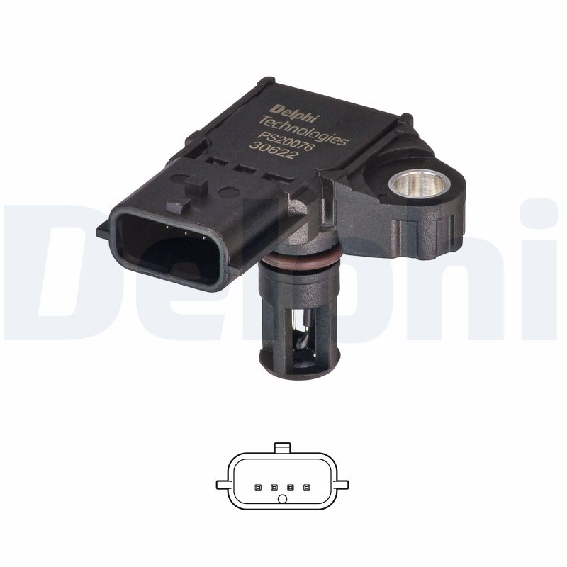 Senzor presiune galerie admisie DACIA SANDERO II 1.5 dCi 75 / Blue dCi 75 (B8JW, B8M4, B8AH, B8M7, B8M6) diesel 75 cai DELPHI PS20076-12B1