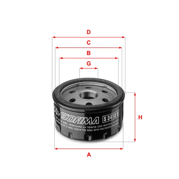 Filtru ulei DACIA LOGAN MCV (KS_) 1.6 (KS0B, KS0D, KS0F) benzina 87 cai SOFIMA S 3418 R