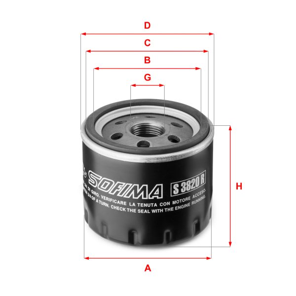Filtru ulei DACIA SANDERO II 1.0 SCe 75 (B8JC, B8JD) benzina 73 cai SOFIMA S 3820 R