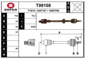 Planetara DACIA LOGAN (LS_) 1.4 MPI LPG (LS0C) Benzina/Autogaz (GPL) 75 cai EAI T99108