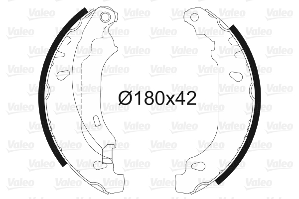Set saboti frana DACIA LOGAN (LS_) 1.2 16V (LS1N, LS02, BS02) benzina 75 cai VALEO 562647