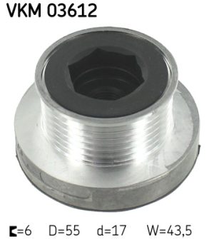 Fulie alternator DACIA LOGAN MCV (KS_) 1.6 (KS0B, KS0D, KS0F) benzina 87 cai SKF VKM 03612
