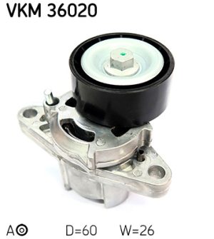 Intinzator curea transmisie DACIA LOGAN (LS_) 1.6 16V (LS09, LS0L, LS0M, LS0P, LS0V, LS18, LS1S, LS1V,... benzina 105 cai SKF VKM 36020