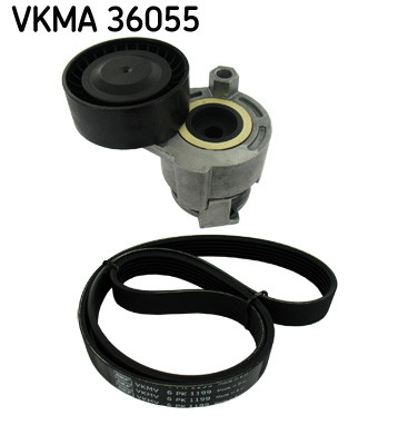 Set curea transmisie cu caneluri DACIA DUSTER Autoutilitara/SUV 1.6 16V Hi-Flex Benzina/Etanol 105 cai SKF VKMA 36055