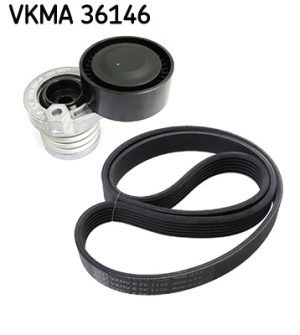Set curea transmisie cu caneluri DACIA DUSTER Autoutilitara/SUV 1.5 dCi diesel 109 cai SKF VKMA 36146