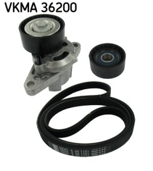 Set curea transmisie cu caneluri DACIA LOGAN (LS_) 1.6 (LSOB, LSOD, LSOF, LSOH) benzina 87 cai SKF VKMA 36200