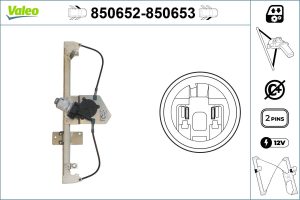 Mecanism actionare geam DACIA LOGAN pick-up (US_) 1.6 Bifuel Benzina/Autogaz (GPL) 84 cai VALEO 850652