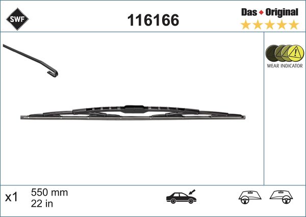 Lamela stergator DACIA LOGAN II 1.6 16V benzina 105 cai SWF 116166