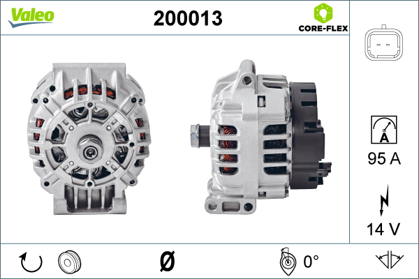 Alternator VALEO 200013 DACIA LOGAN (LS_) 1,390 cmc (K7J 714, K7J 710) benzina 75 VALEO 200013