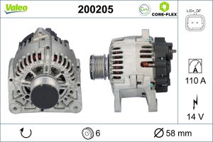 Alternator VALEO 200205 DACIA LOGAN MCV (KS_) 1,461 cmc (K9K 892) diesel 88 VALEO 200205
