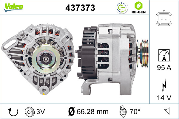 Alternator VALEO 437373 DACIA LOGAN MCV II 1,149 cmc (D4F 732) benzina 73 VALEO 437373