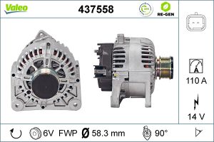 Alternator VALEO 437558 DACIA LOGAN (LS_) 1,598 cmc (K7M 718) Benzina/Autogaz (GPL) 84 VALEO 437558