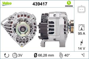 Alternator VALEO 439417 DACIA SANDERO 999 cmc (D4D 760) Benzina/Etanol 76 VALEO 439417