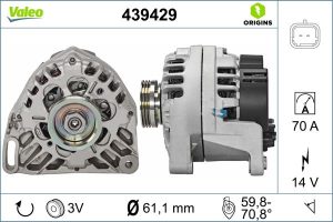 Alternator VALEO 439429 DACIA SANDERO 999 cmc (D4D 760) Benzina/Etanol 76 VALEO 439429