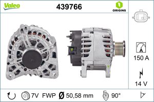 Alternator VALEO 439766 DACIA DUSTER (HS_) 1,197 cmc (H5F 404, H5F 408) benzina 125 VALEO 439766