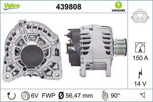Alternator VALEO 439808 DACIA DUSTER (HM_) 1,461 cmc (K9K 656) diesel 90 VALEO 439808