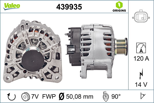 Alternator VALEO 439935 DACIA DUSTER (HM_) 1,197 cmc (H5F 408) benzina 125 VALEO 439935