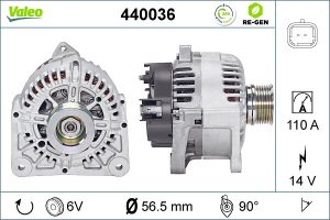 Alternator VALEO 440036 DACIA LOGAN II 1,598 cmc (K4M 842) benzina 105 VALEO 440036